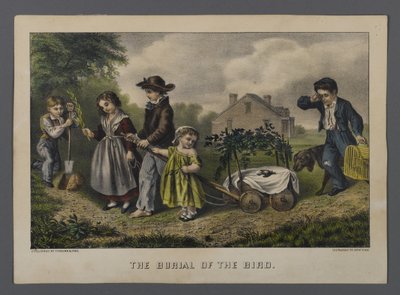 The Burial of the Bird, published by Currier & Ives, New York by American School